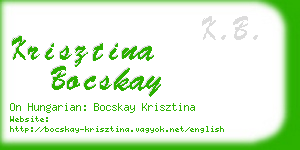 krisztina bocskay business card